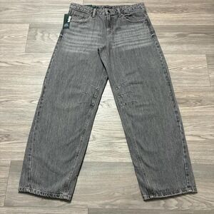 New With Tags Y2K Style Mid Rise Barrel Grey Jeans Baggy Size 10